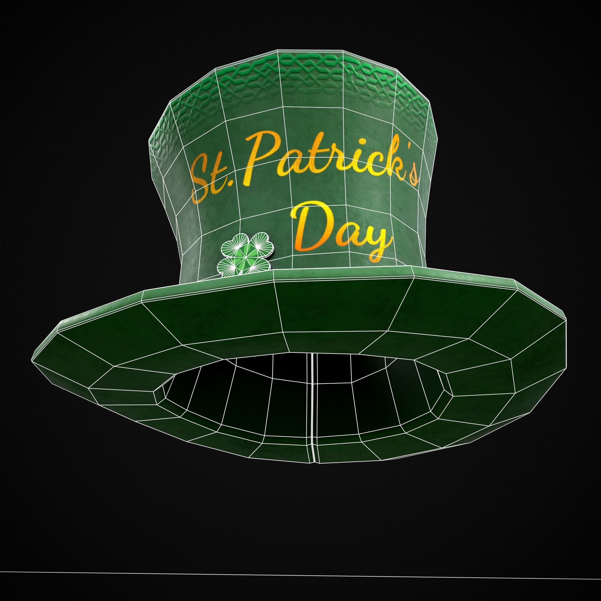 St Patricks Top Hat Low-poly 3D model_18