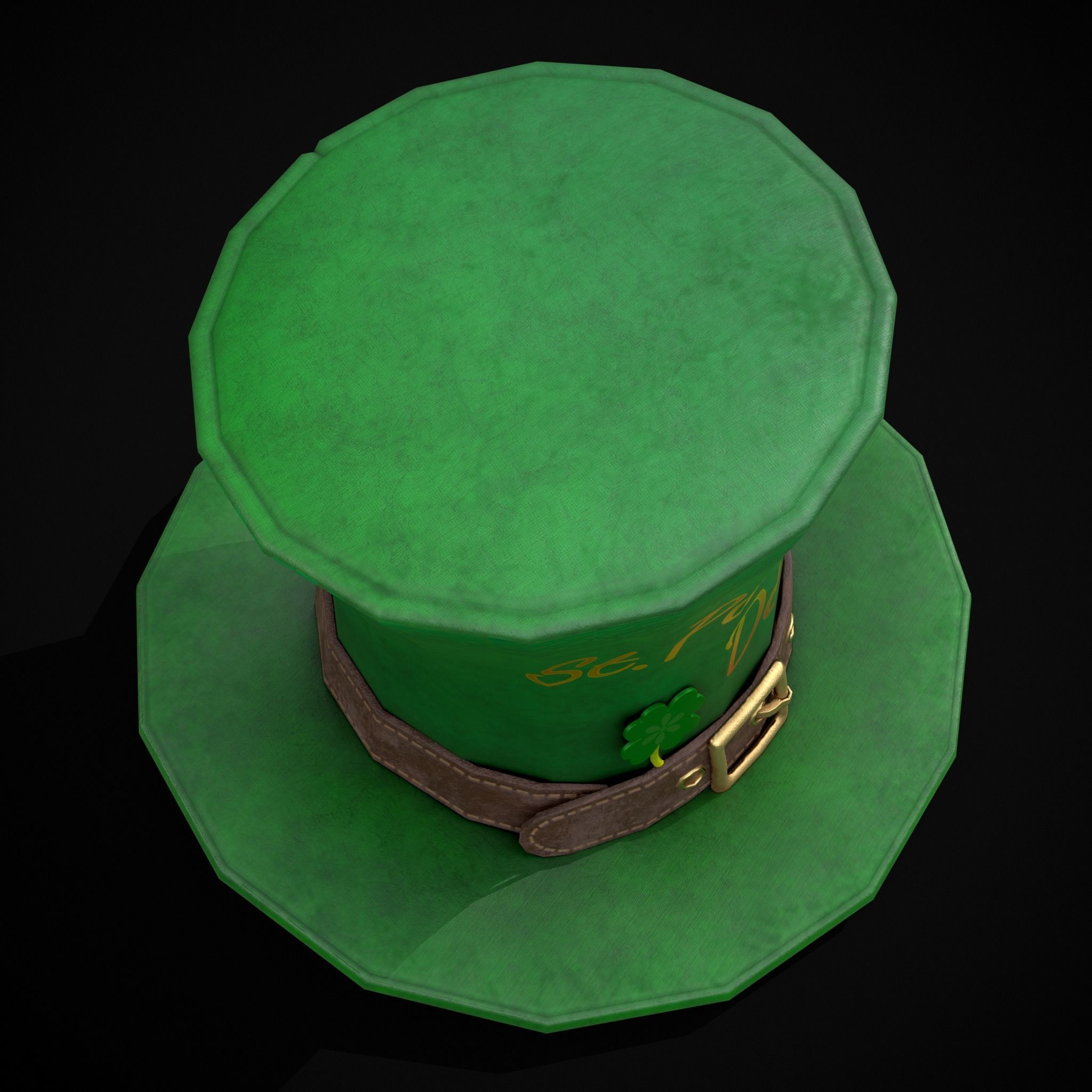 St Patricks Top Hat Low-poly 3D model_9