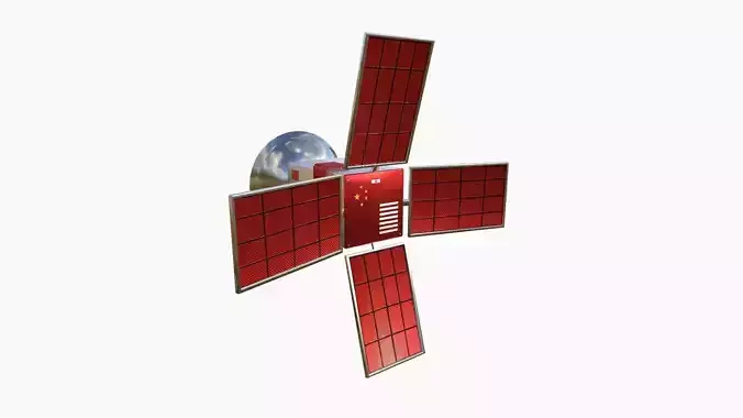 Satellite G10 China - SciFi Space Design Low-poly 3D model