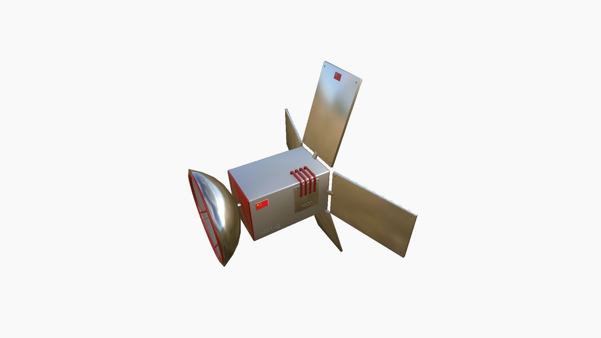 Satellite G10 China - SciFi Space Design Low-poly 3D model_3