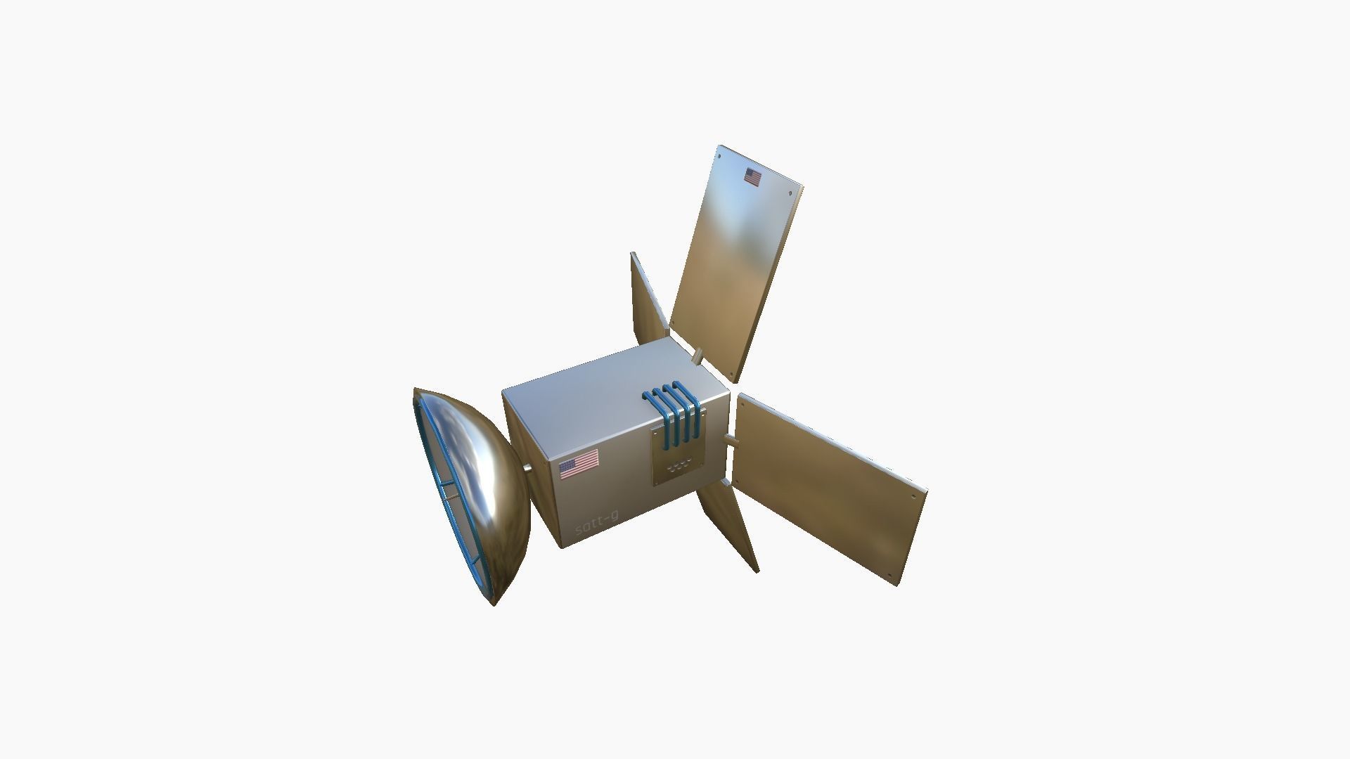 Satellite G09 USA - SciFi Space Design Low-poly 3D model_3