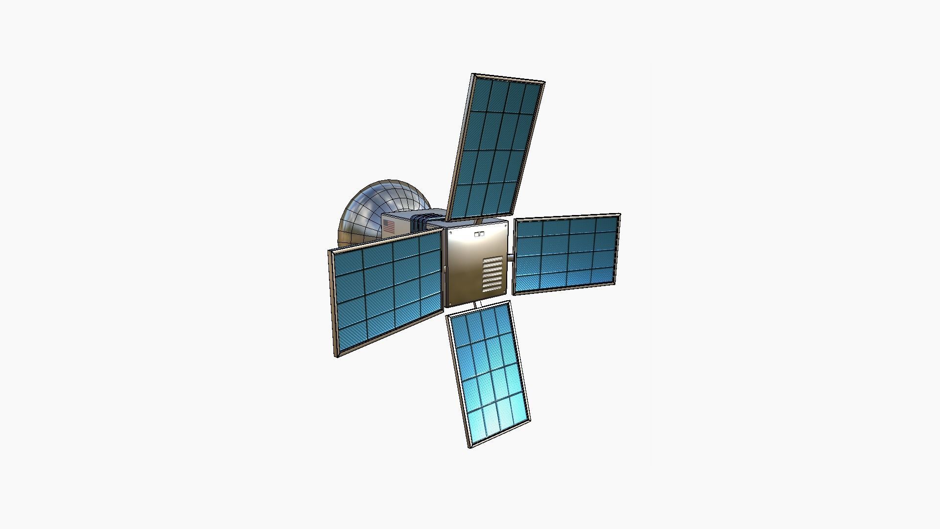 Satellite G09 USA - SciFi Space Design Low-poly 3D model_6