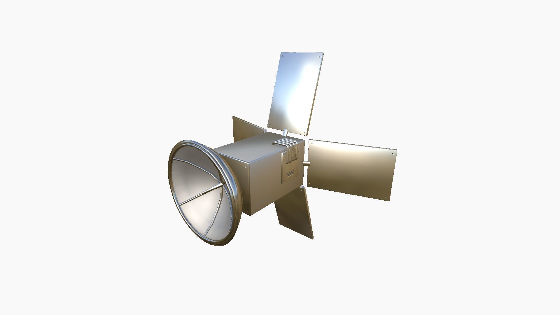 Satellite G08 Aluminum - SciFi Space Design Low-poly 3D model_1