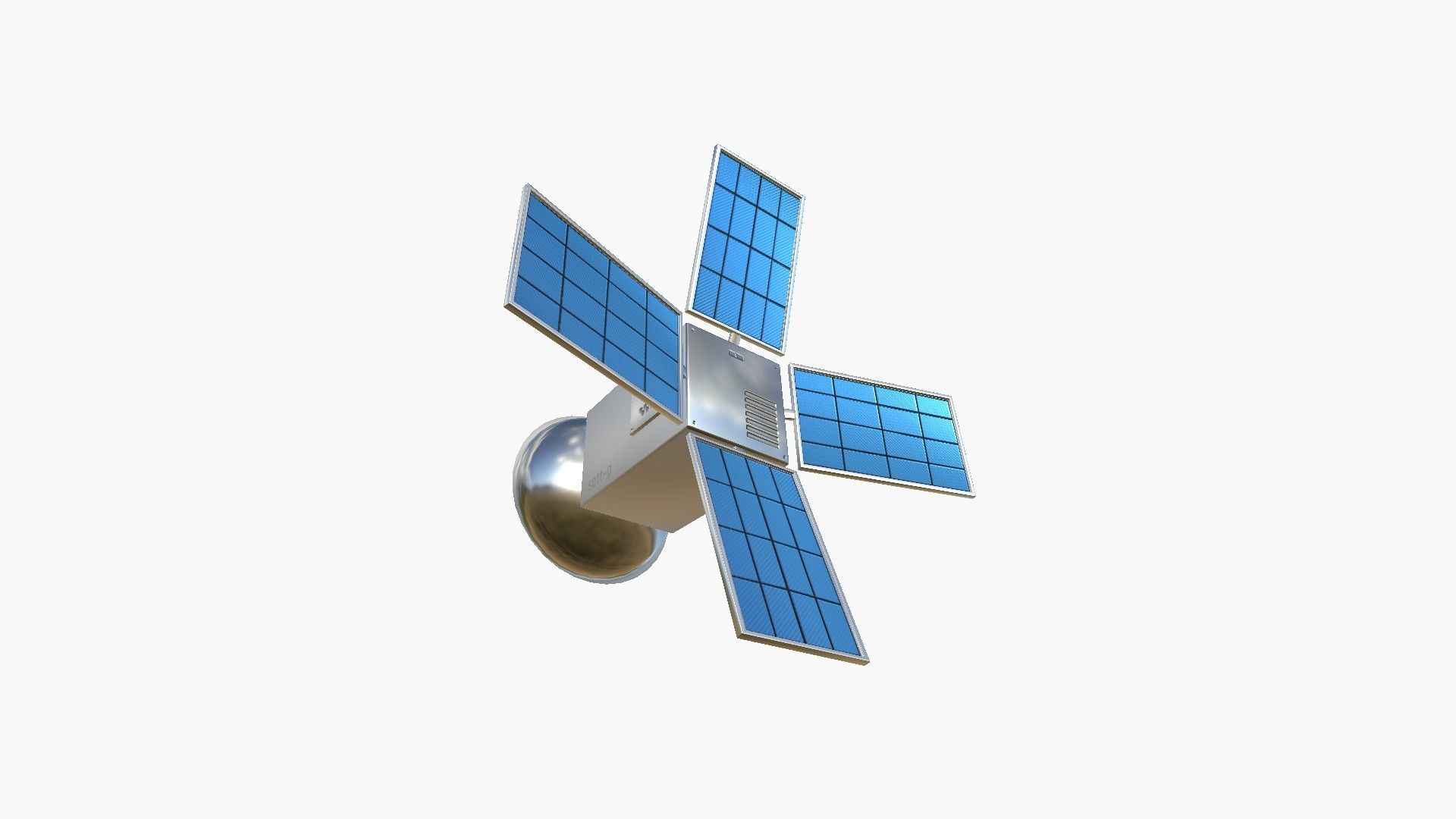 Satellite G08 Aluminum - SciFi Space Design Low-poly 3D model_2