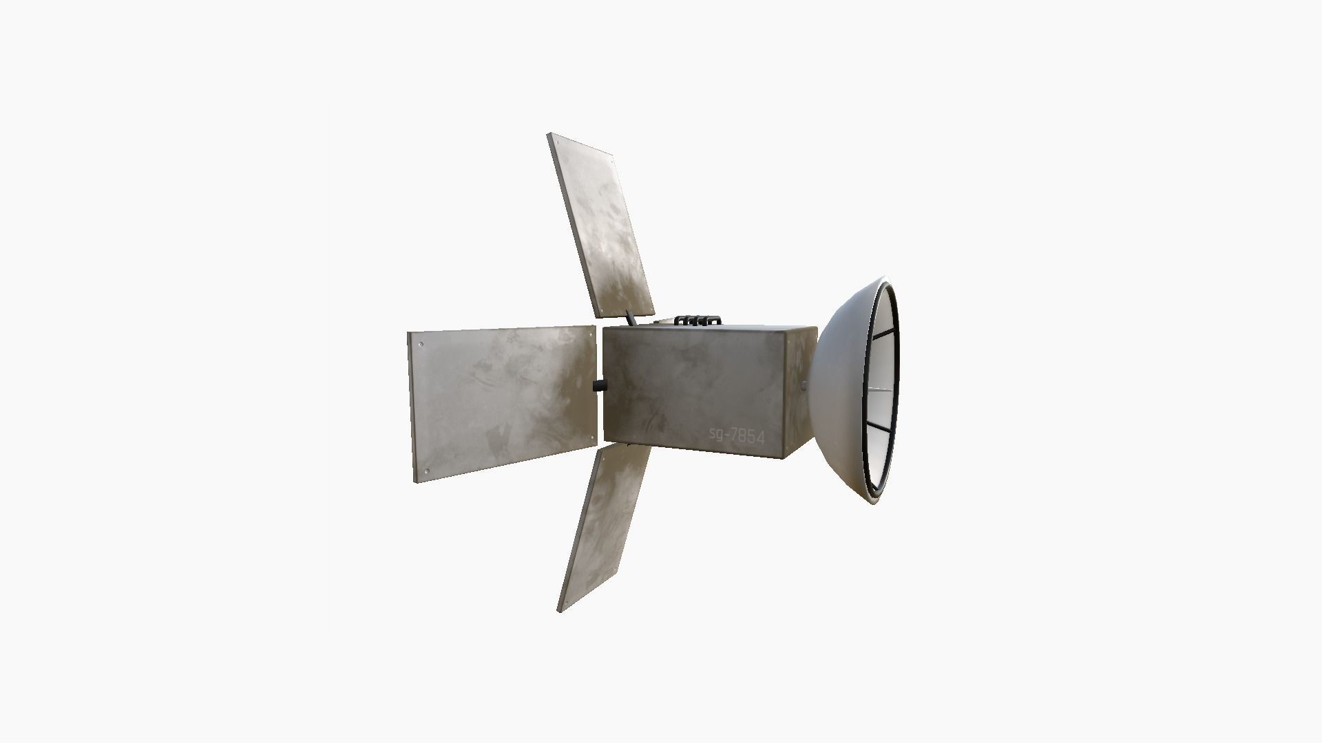 Satellite G07 Dirty Blue - SciFi Space Design Low-poly 3D model_4