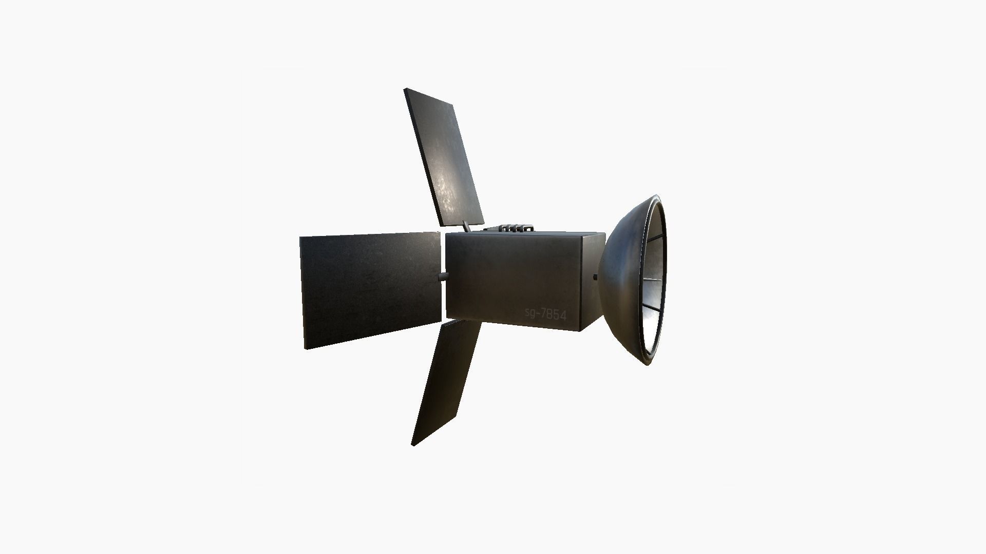 Satellite G06 Steel Black - SciFi Space Design Low-poly 3D model_4