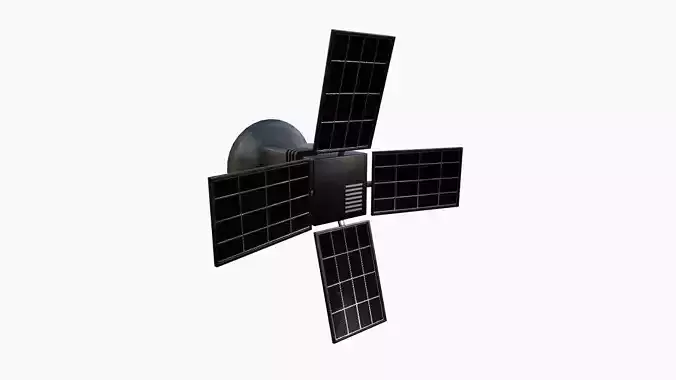 Satellite G06 Steel Black - SciFi Space Design Low-poly 3D model