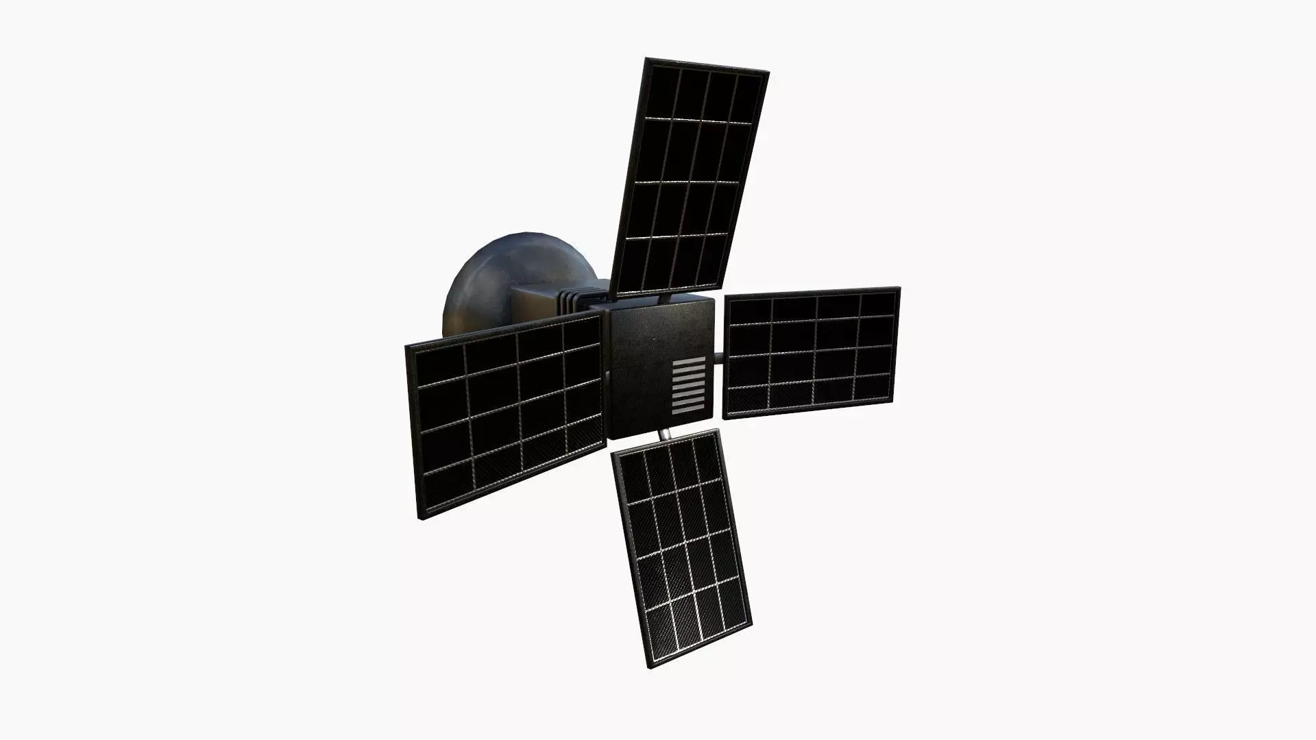 Satellite G06 Steel Black - SciFi Space Design Low-poly 3D model_0