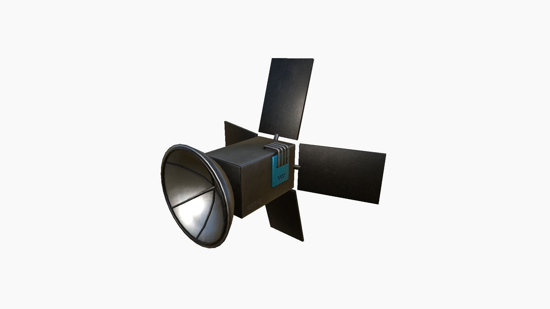 Satellite G05 Steel Blue - SciFi Space Design Low-poly 3D model_1