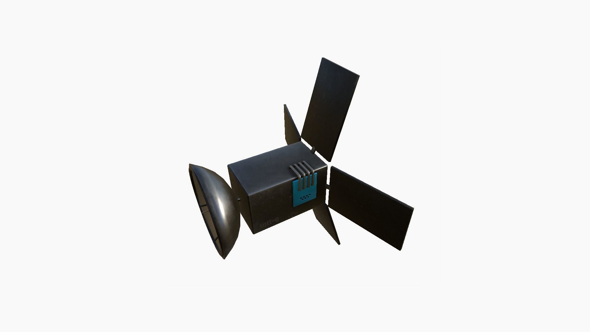 Satellite G05 Steel Blue - SciFi Space Design Low-poly 3D model_3