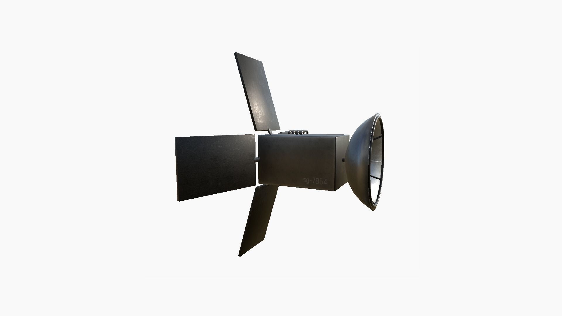 Satellite G05 Steel Blue - SciFi Space Design Low-poly 3D model_4