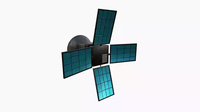Satellite G05 Steel Blue - SciFi Space Design Low-poly 3D model