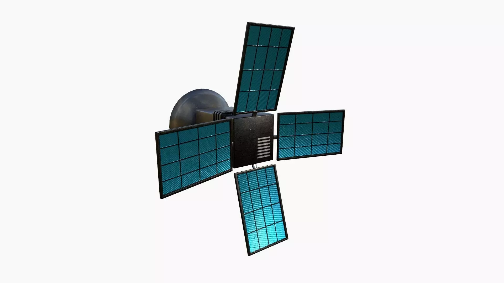 Satellite G05 Steel Blue - SciFi Space Design Low-poly 3D model_0