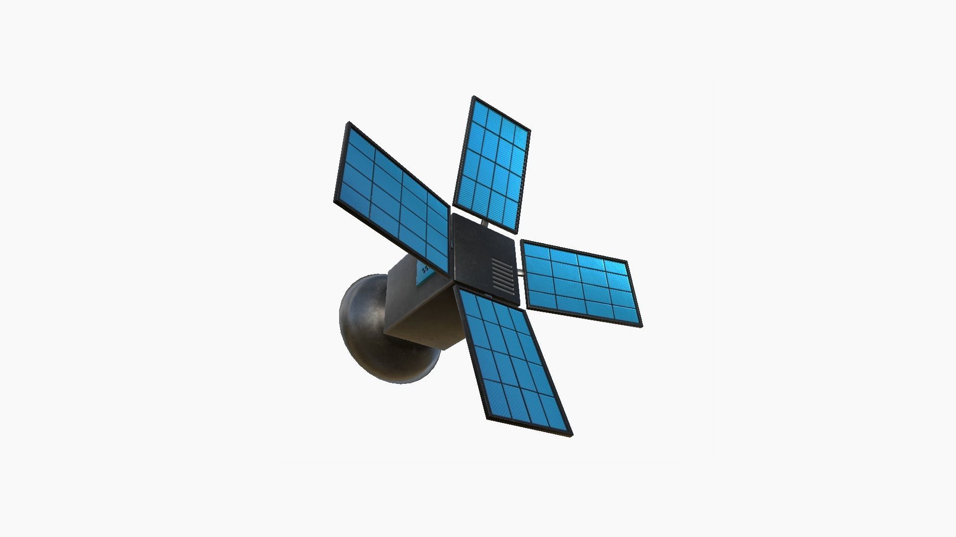 Satellite G05 Steel Blue - SciFi Space Design Low-poly 3D model_2