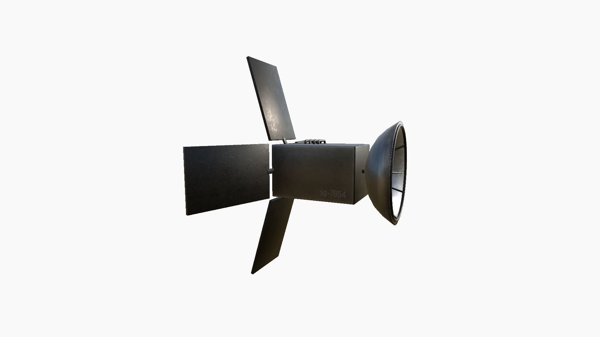 Satellite G04 Steel Red - SciFi Space Design Low-poly 3D model_4