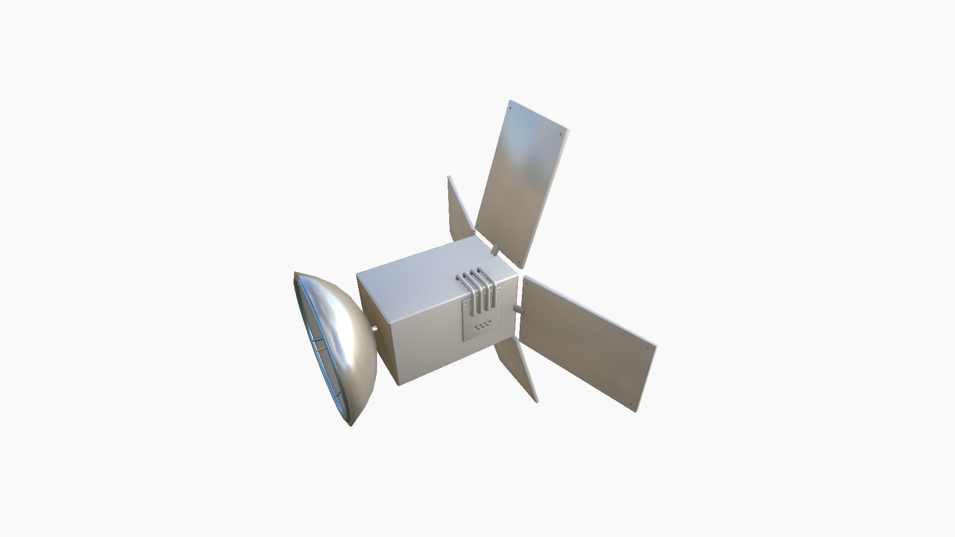 Satellite G03 White Blue - SciFi Space Design Low-poly 3D model_3