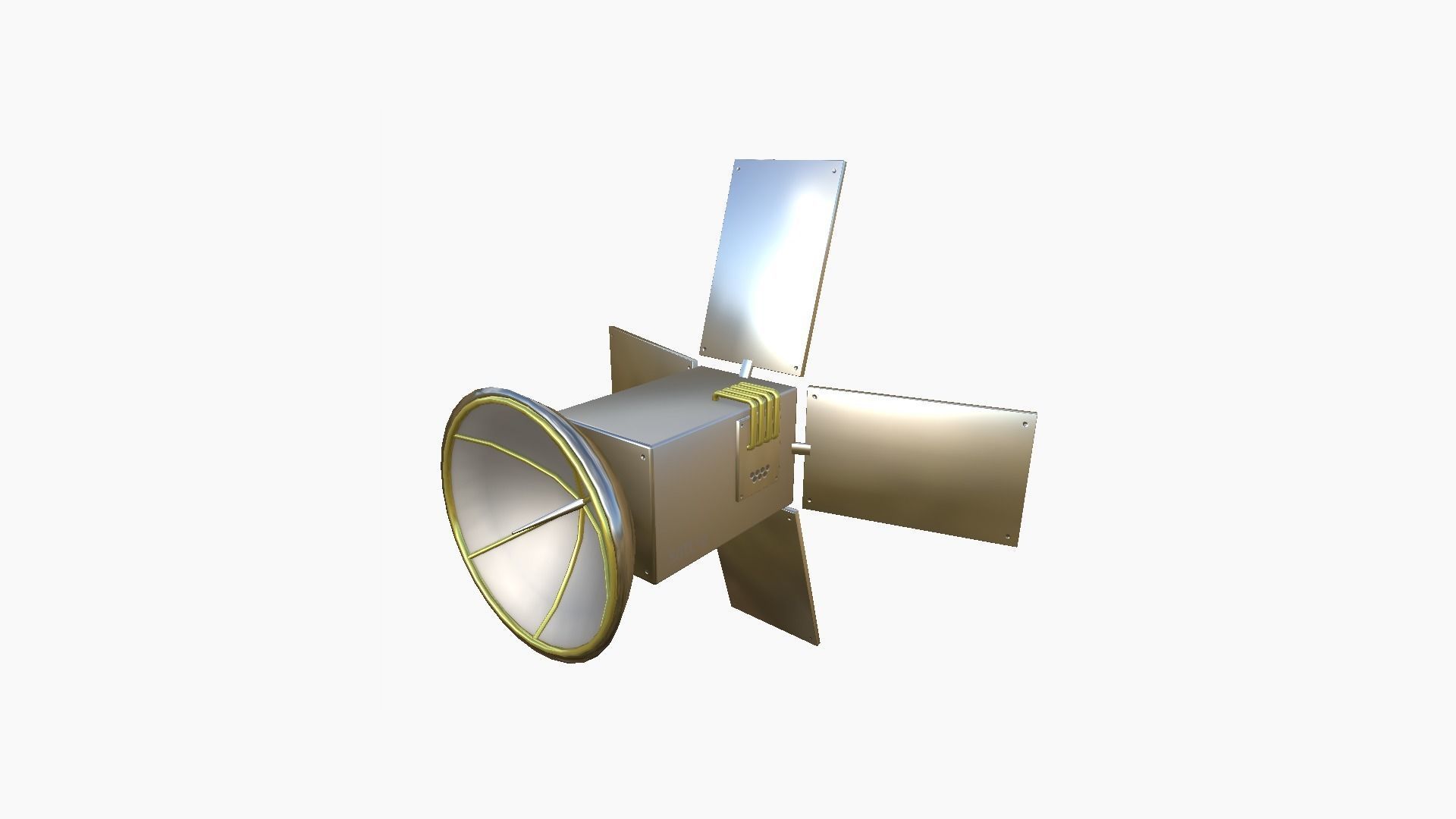 Satellite G02 White Gold - SciFi Space Design Low-poly 3D model_1
