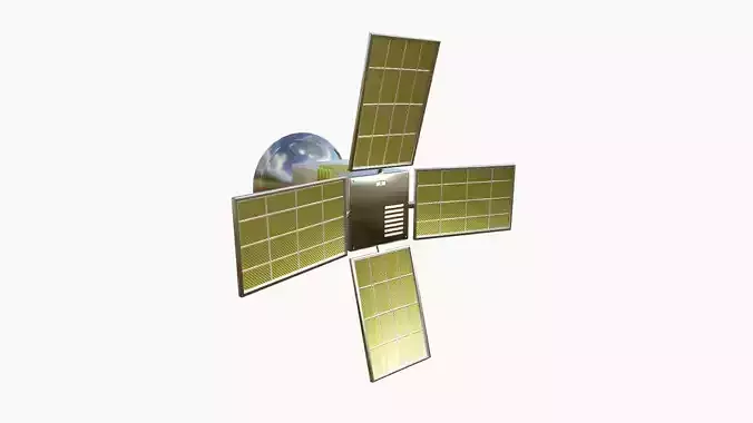 Satellite G02 White Gold - SciFi Space Design Low-poly 3D model