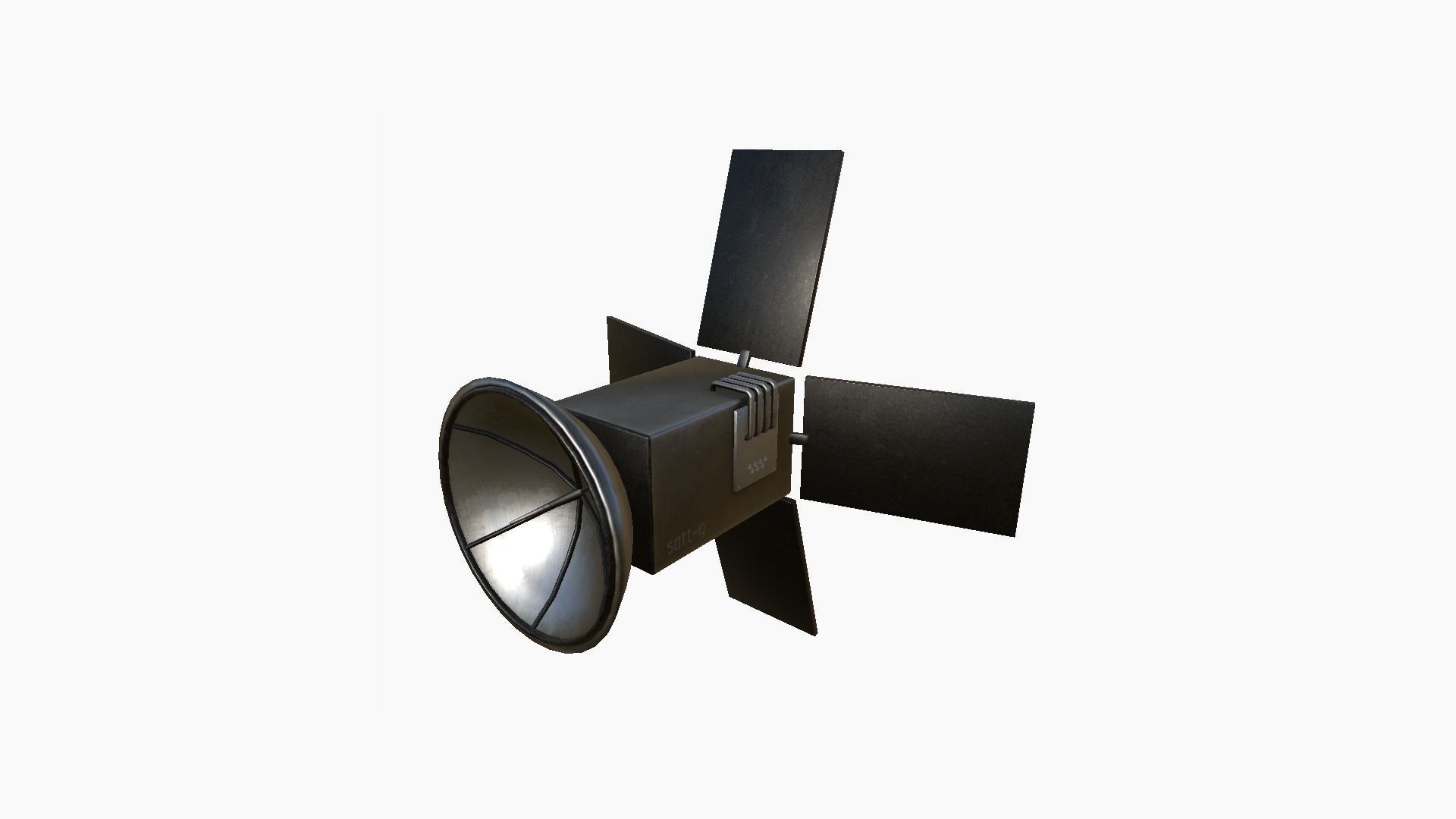 Satellite G01 Steel Green - SciFi Space Design Low-poly 3D model_1