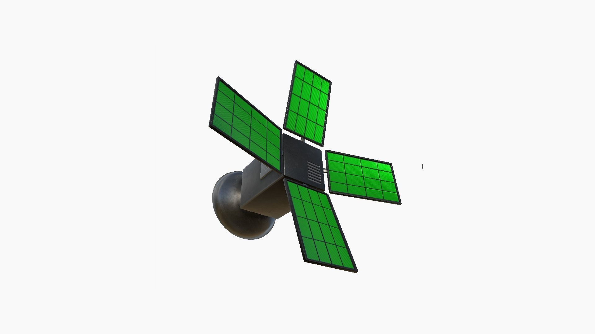 Satellite G01 Steel Green - SciFi Space Design Low-poly 3D model_2