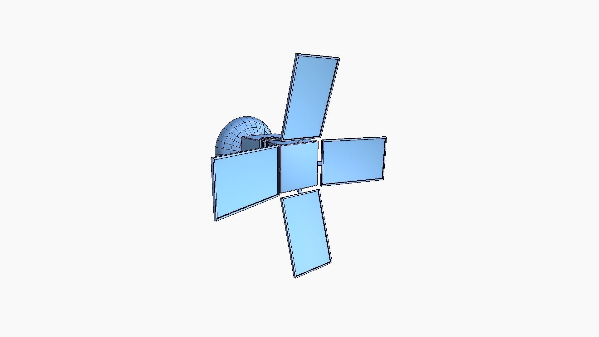 Satellite G01 Steel Green - SciFi Space Design Low-poly 3D model_14