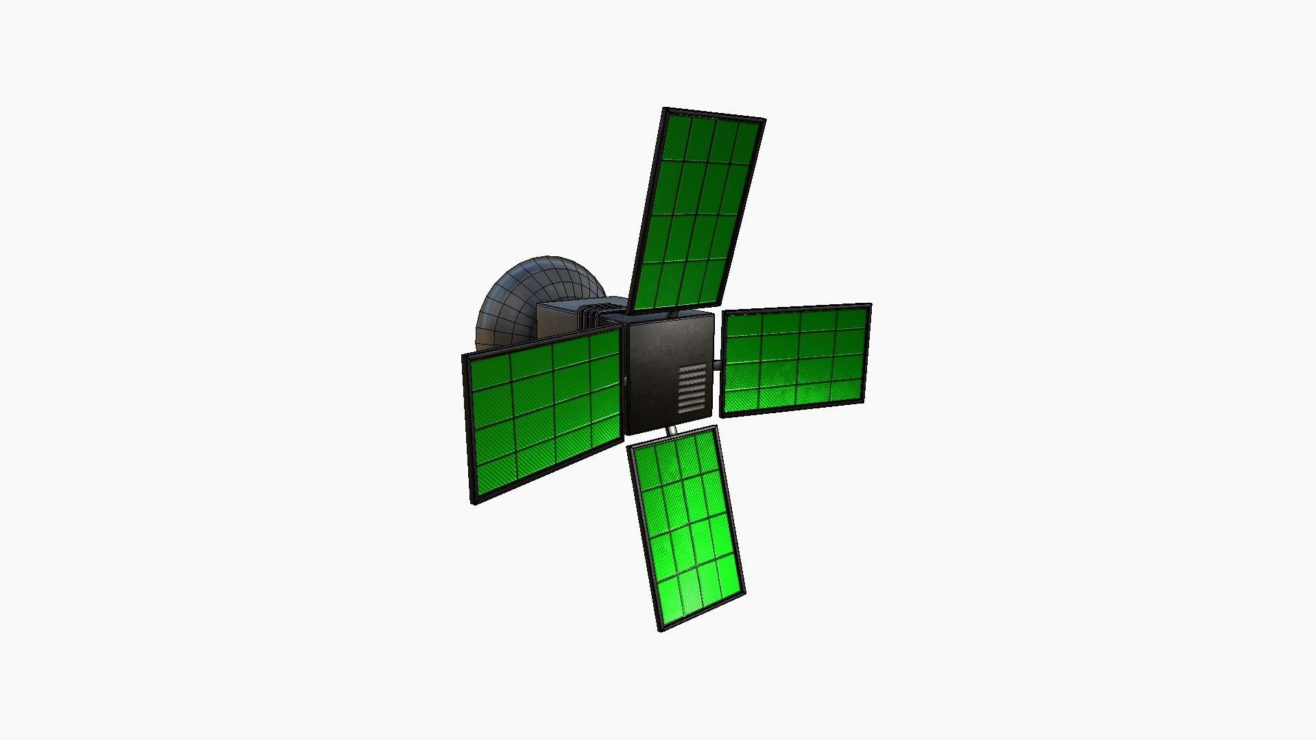 Satellite G01 Steel Green - SciFi Space Design Low-poly 3D model_6