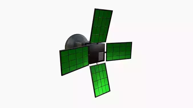 Satellite G01 Steel Green - SciFi Space Design Low-poly 3D model