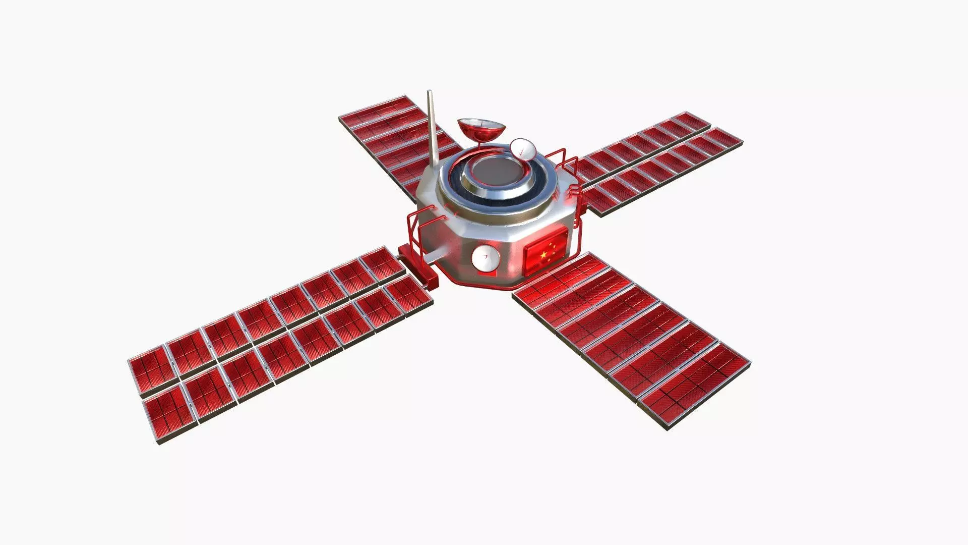 Satellite H10 China - SciFi Space Design Low-poly 3D model_0