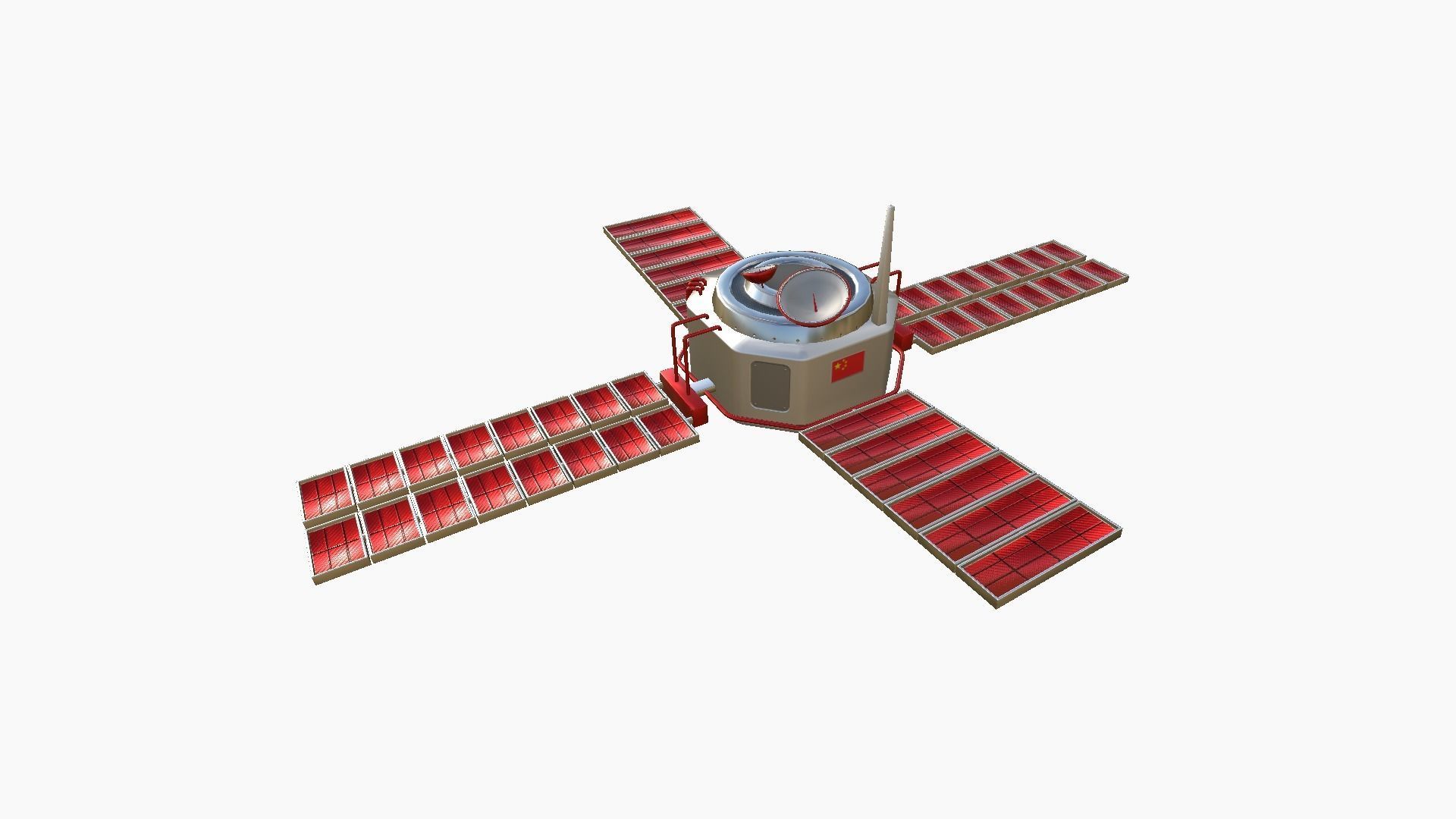 Satellite H10 China - SciFi Space Design Low-poly 3D model_2