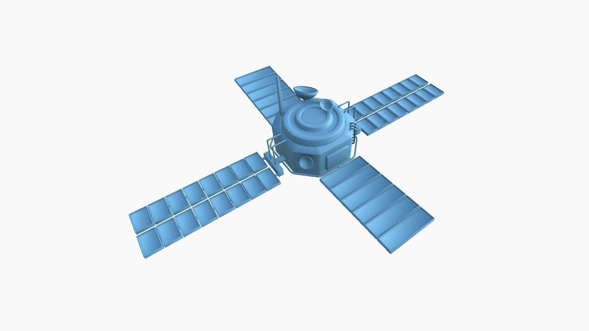 Satellite H09 USA - SciFi Space Design Low-poly 3D model_7