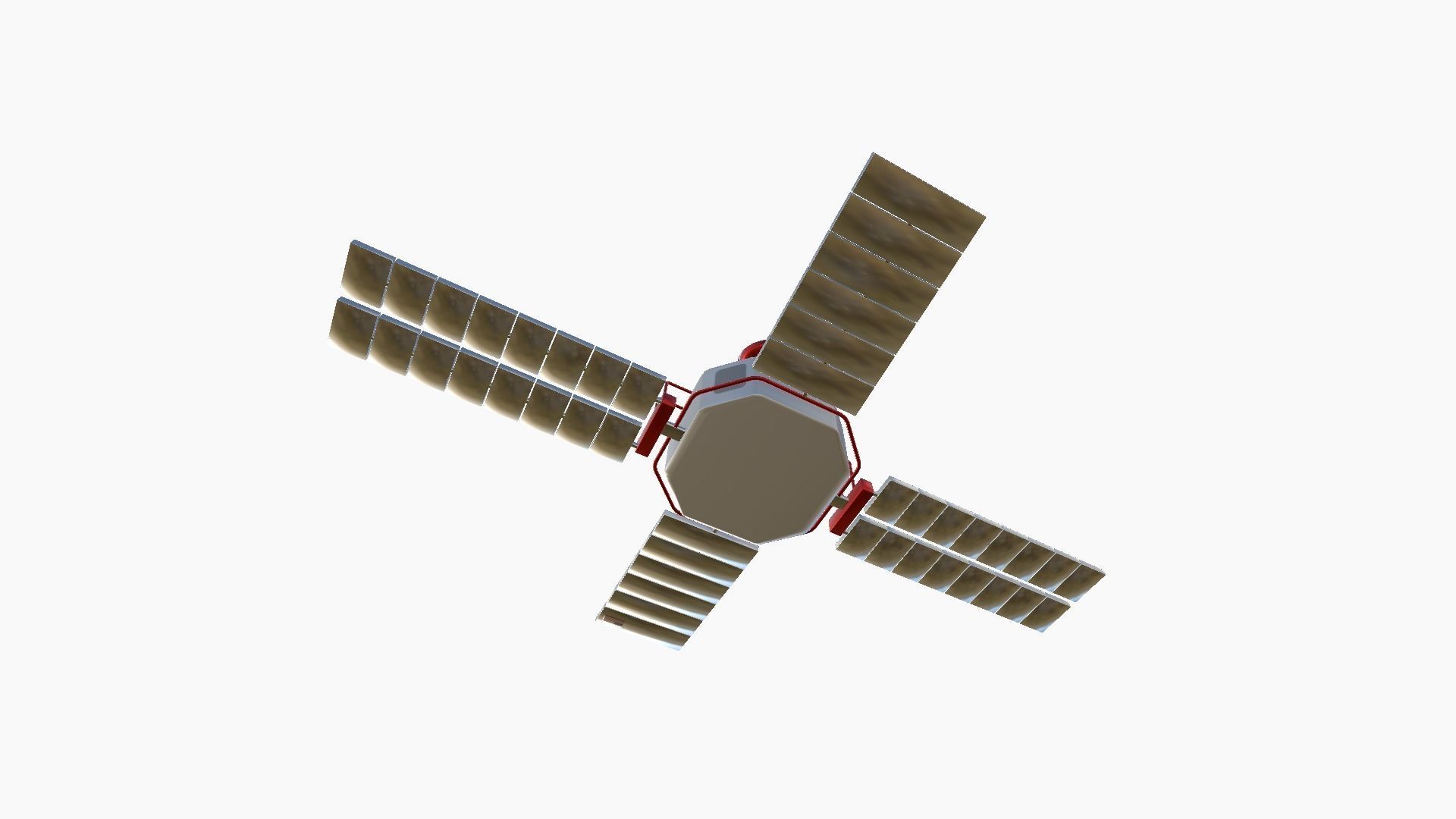 Satellite H09 USA - SciFi Space Design Low-poly 3D model_3