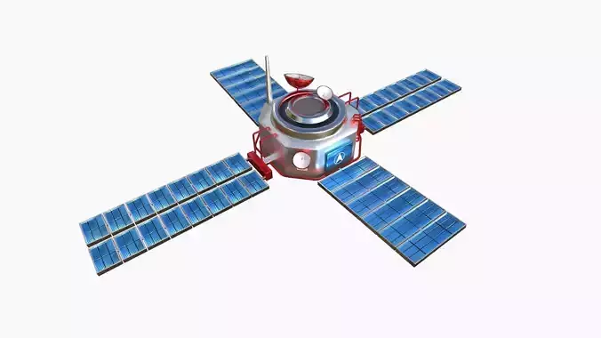 Satellite H09 USA - SciFi Space Design Low-poly 3D model