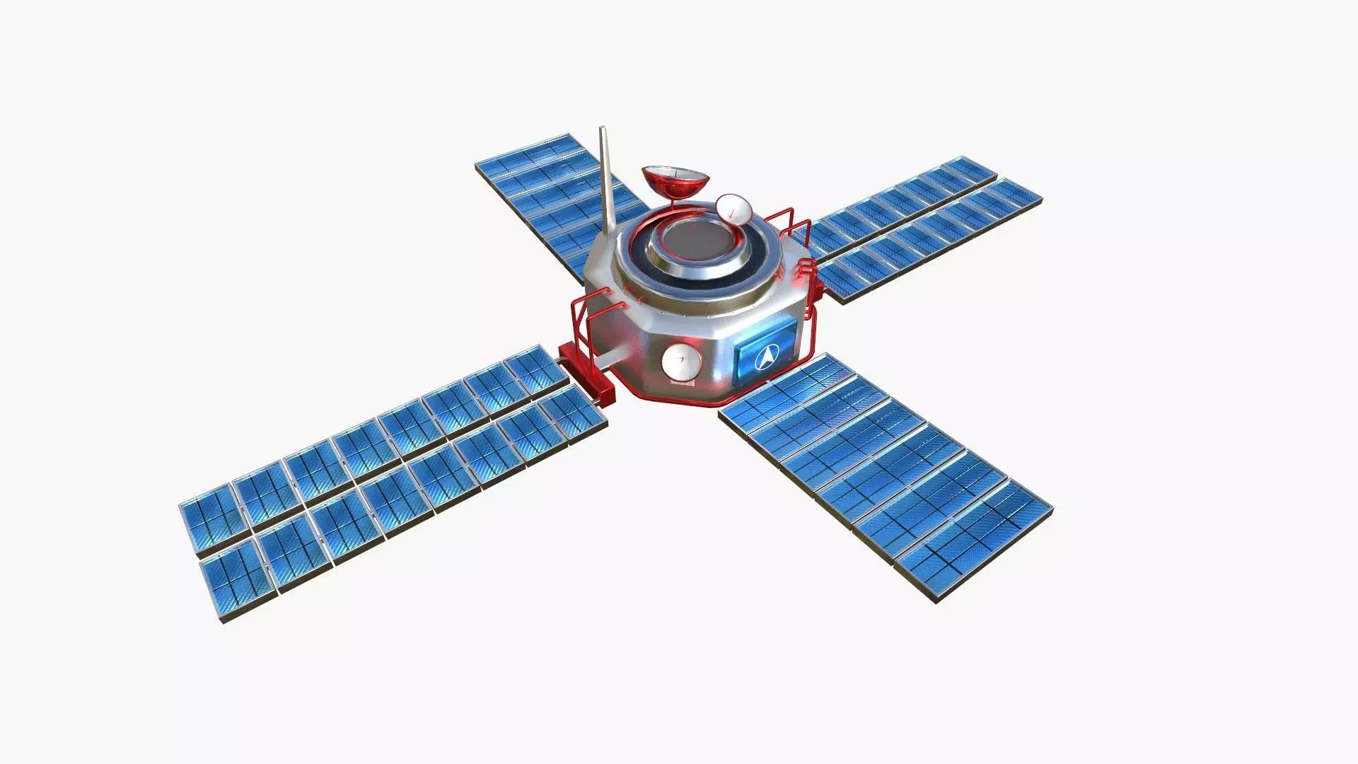 Satellite H09 USA - SciFi Space Design Low-poly 3D model_0