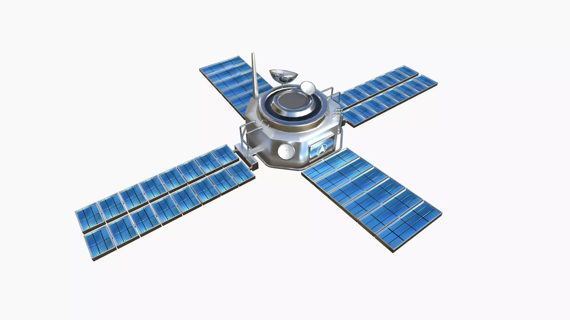 Satellite H08 Aluminum - SciFi Space Design Low-poly 3D model_0