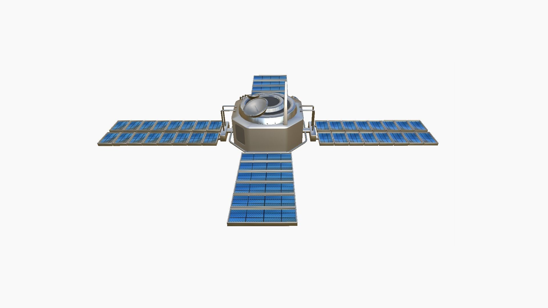 Satellite H08 Aluminum - SciFi Space Design Low-poly 3D model_4