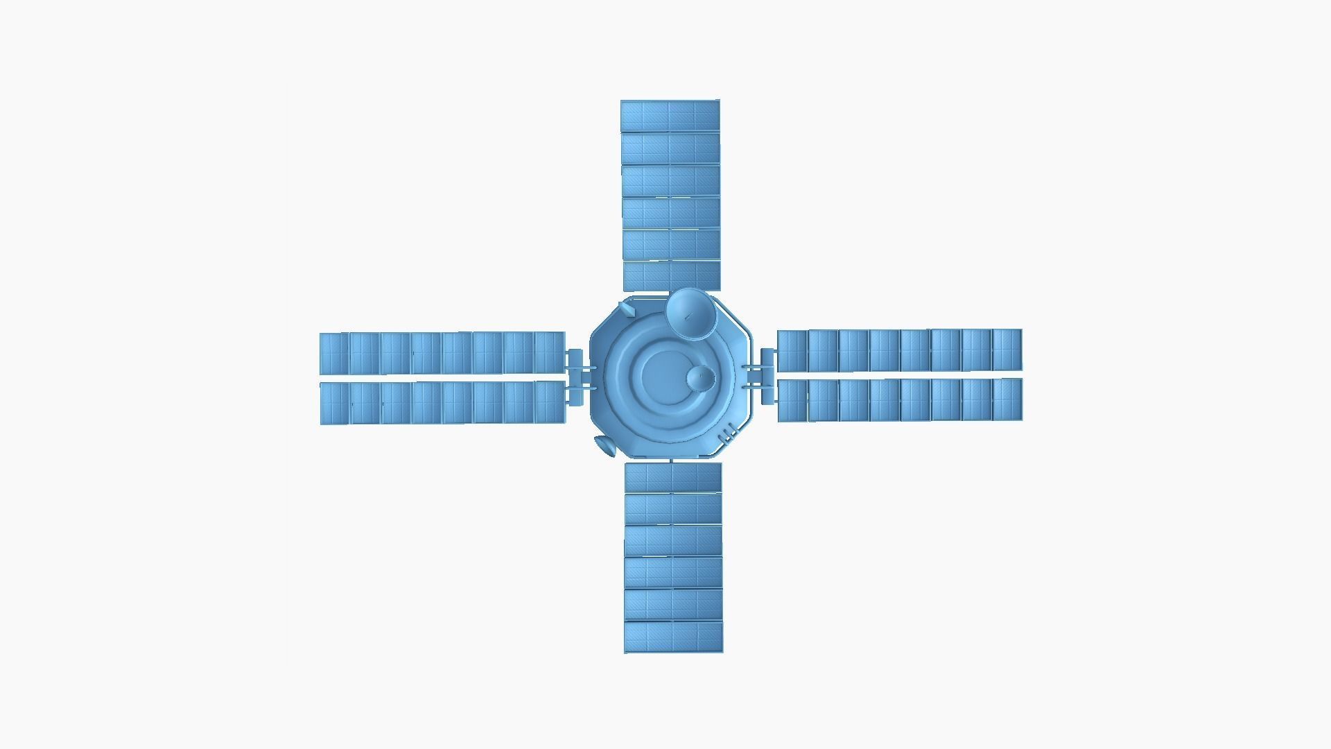 Satellite H07 Dirty Blue - SciFi Space Design Low-poly 3D model_10