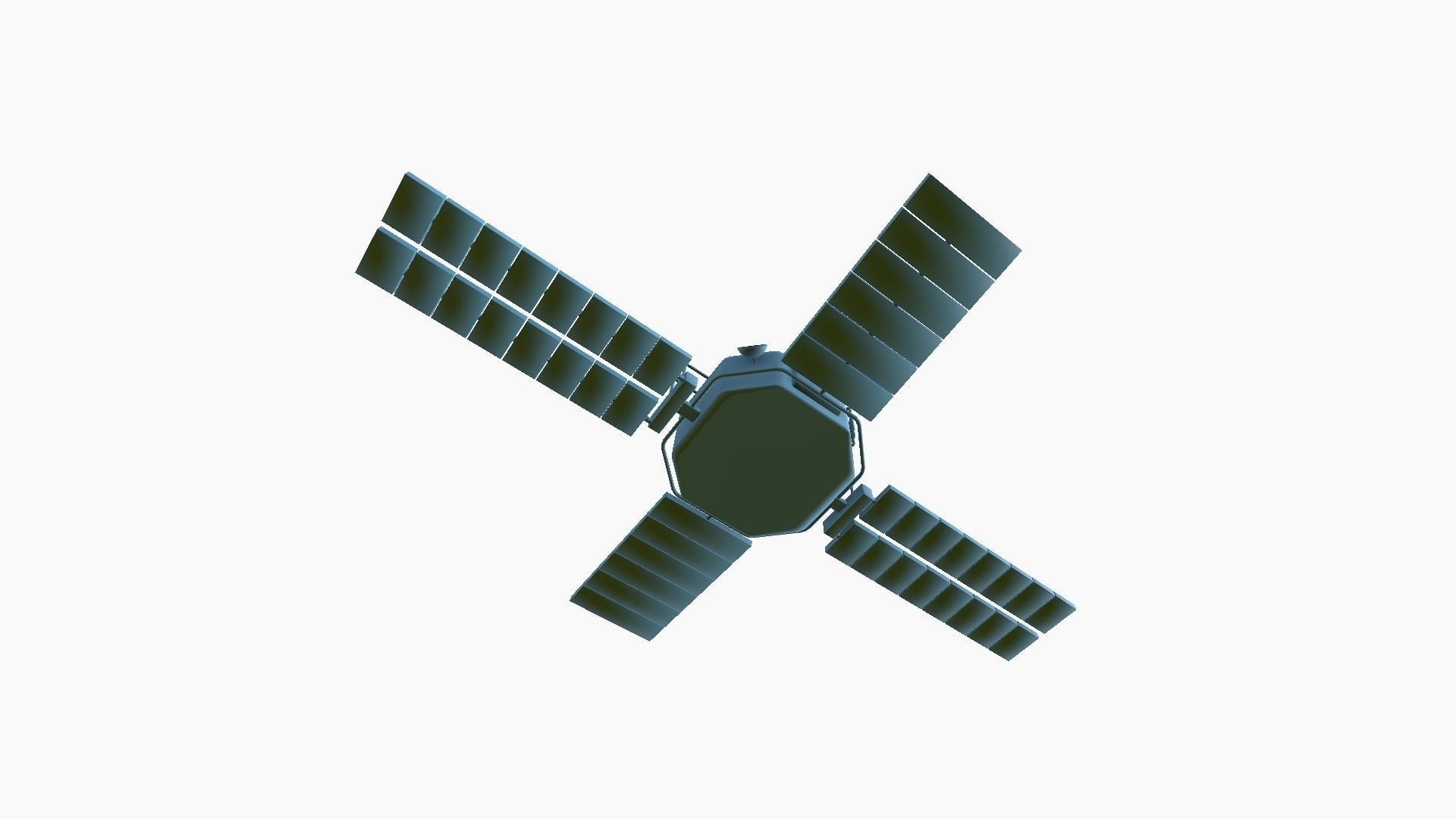 Satellite H07 Dirty Blue - SciFi Space Design Low-poly 3D model_11