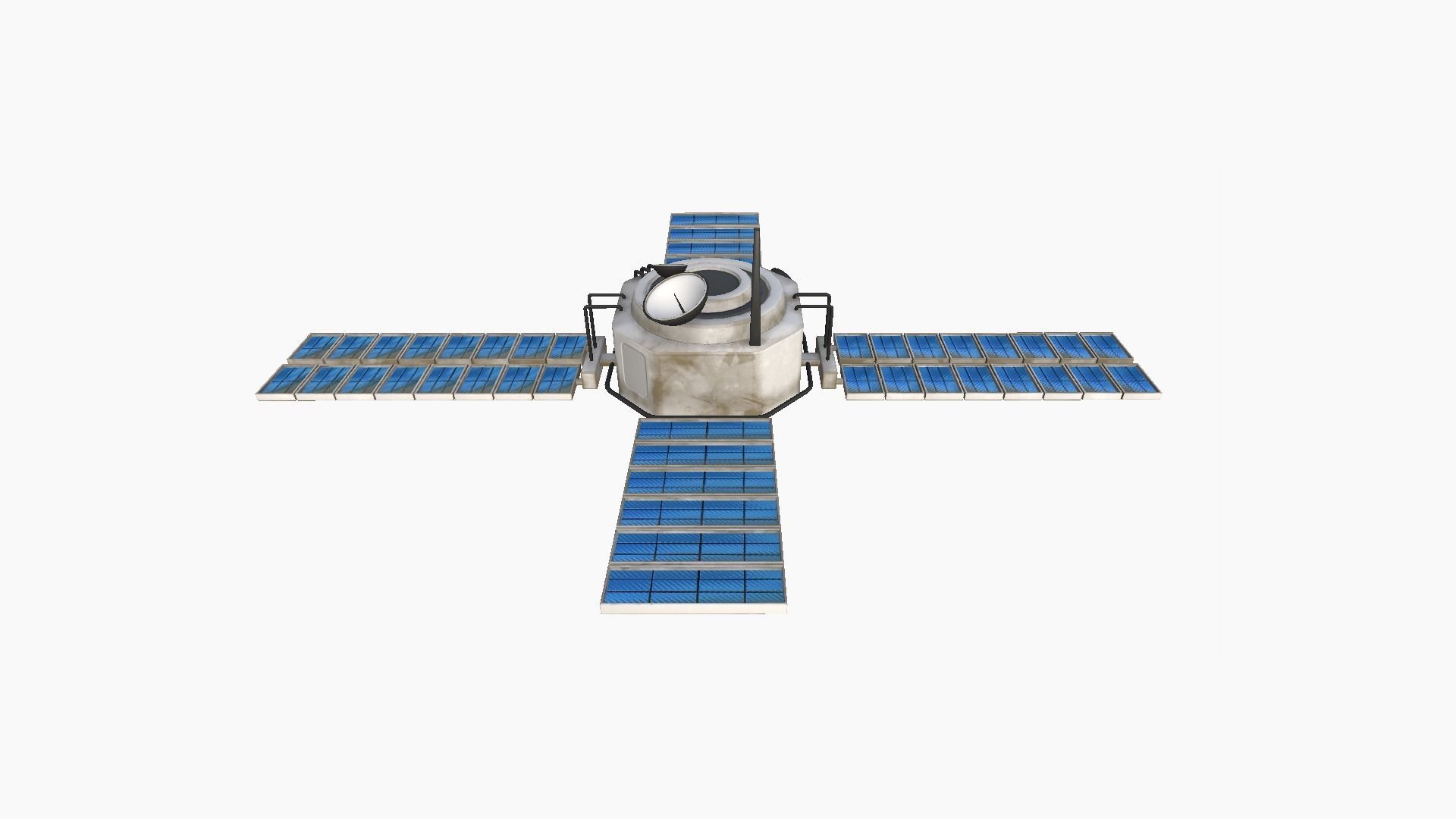 Satellite H07 Dirty Blue - SciFi Space Design Low-poly 3D model_4