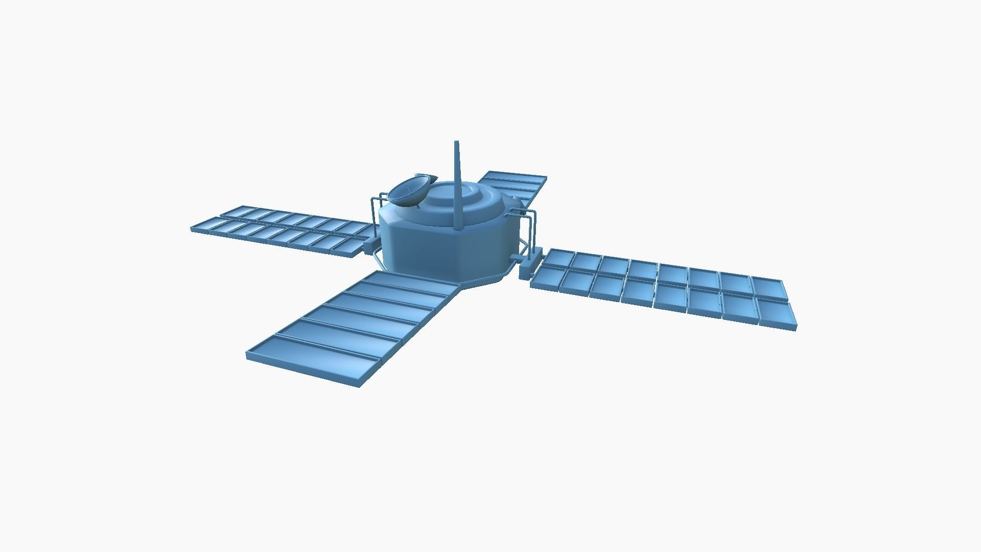 Satellite H07 Dirty Blue - SciFi Space Design Low-poly 3D model_12