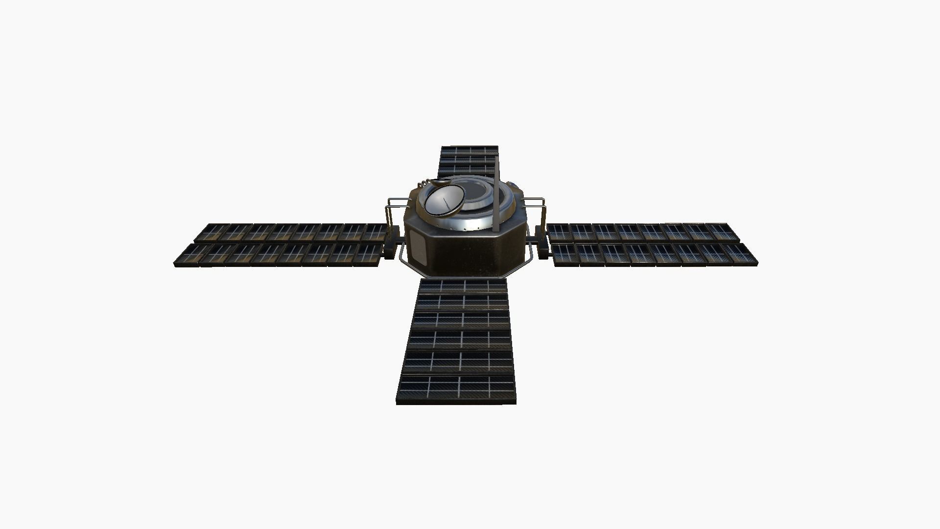 Satellite H06 Steel Black - SciFi Space Design Low-poly 3D model_4
