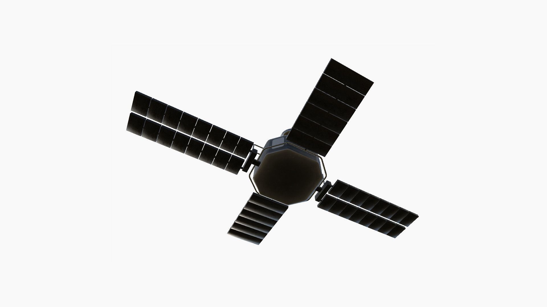 Satellite H06 Steel Black - SciFi Space Design Low-poly 3D model_3
