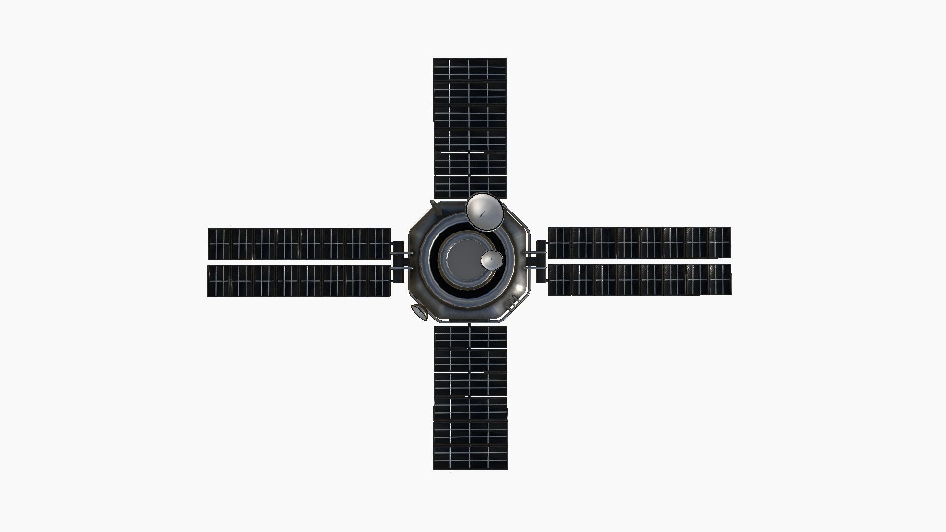 Satellite H06 Steel Black - SciFi Space Design Low-poly 3D model_1