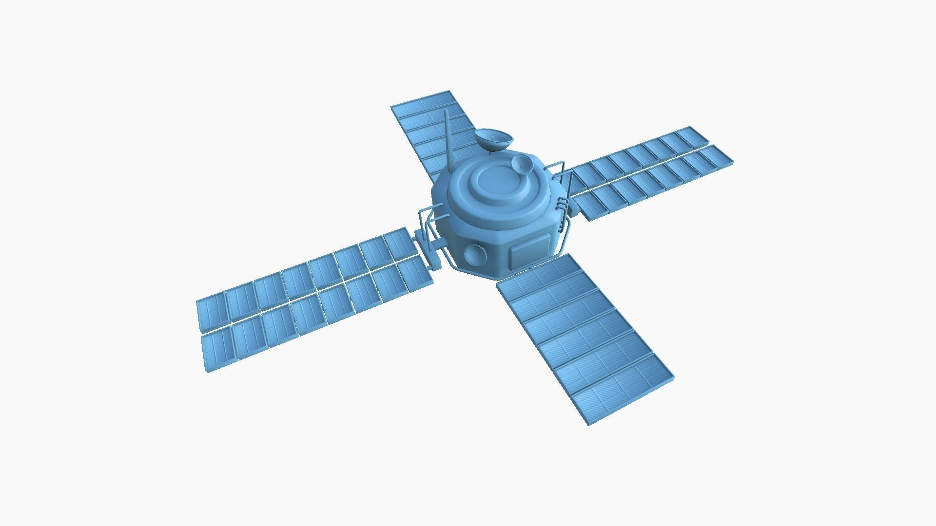 Satellite H06 Steel Black - SciFi Space Design Low-poly 3D model_8