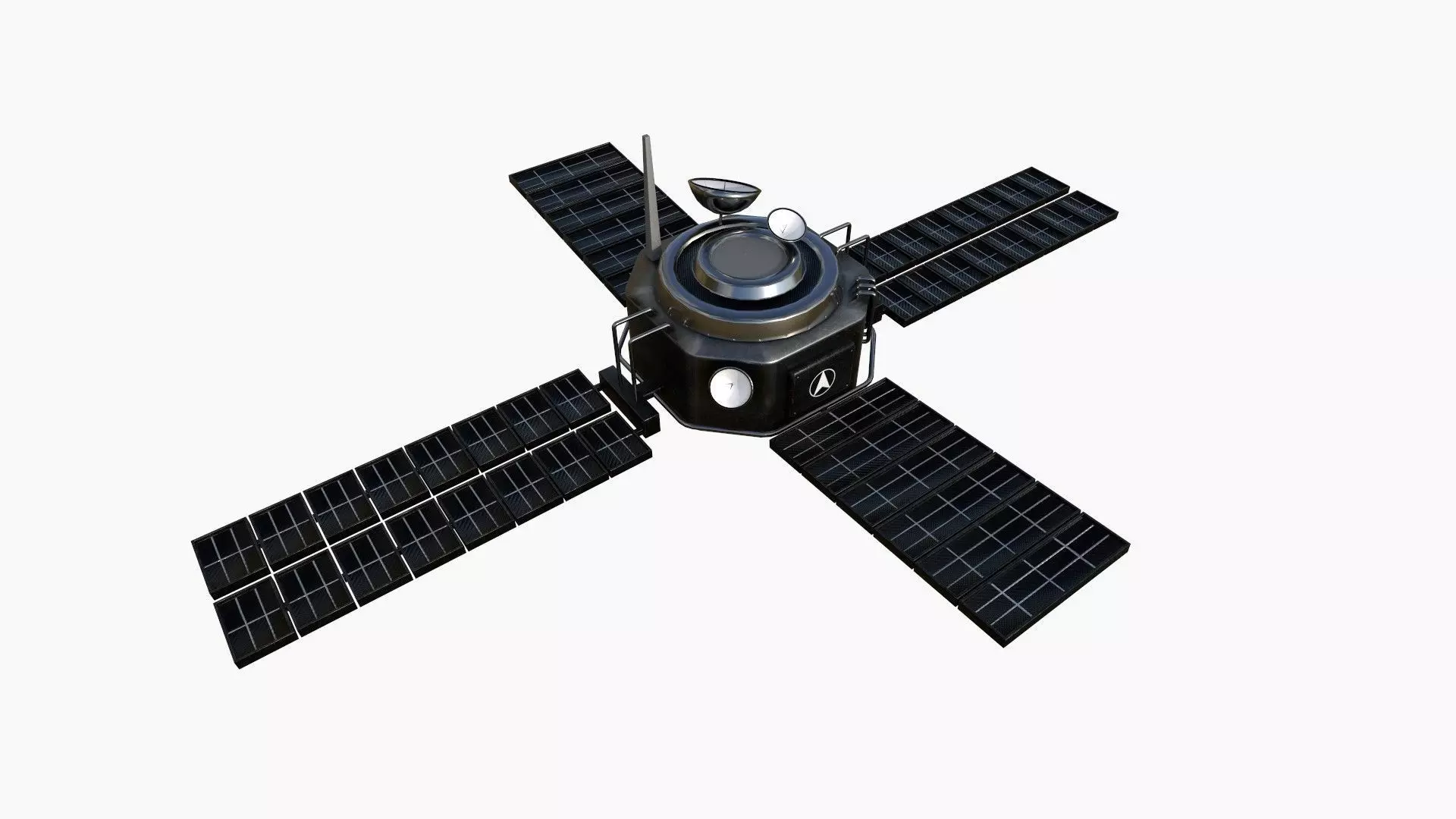Satellite H06 Steel Black - SciFi Space Design Low-poly 3D model_0