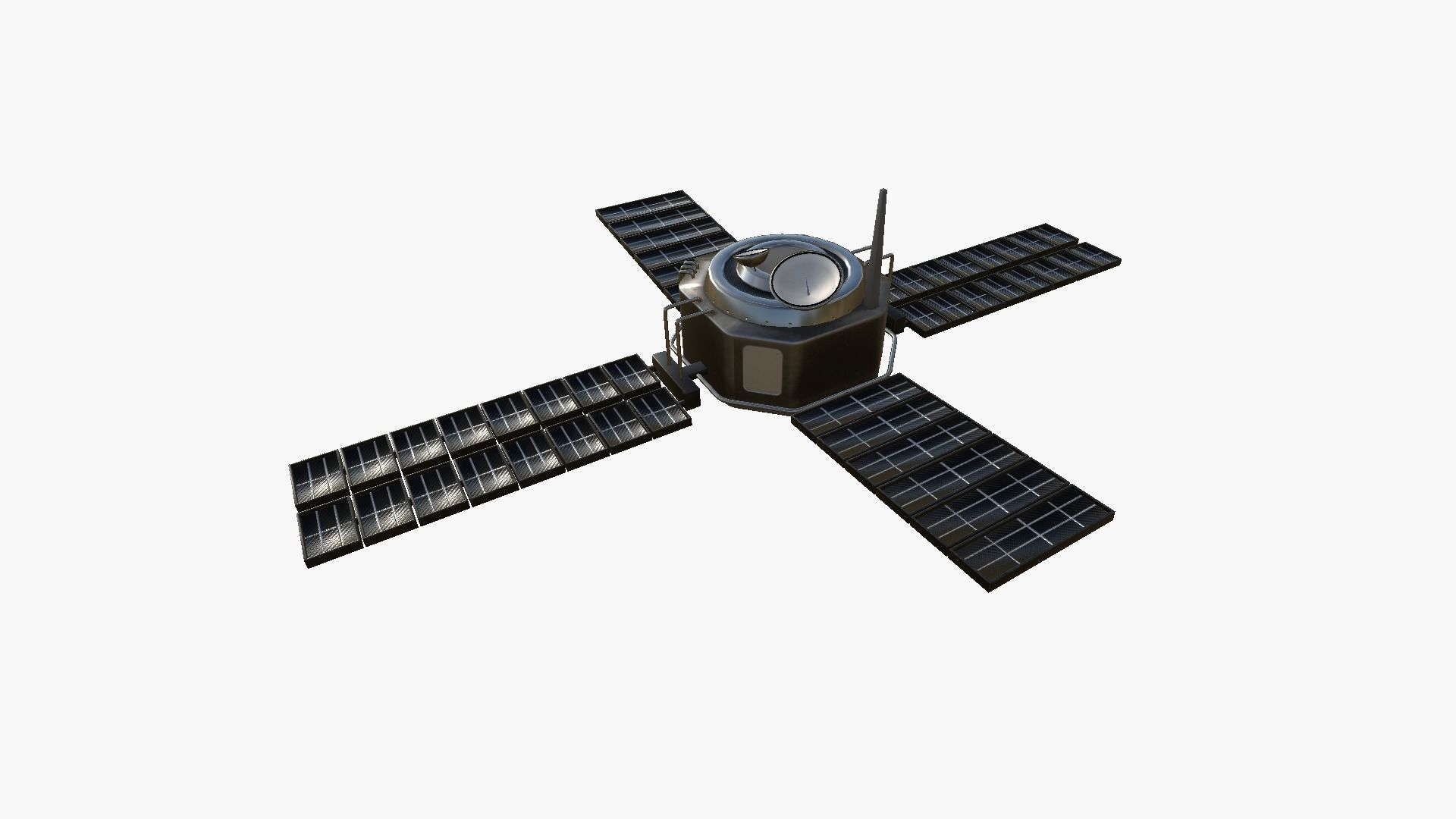 Satellite H06 Steel Black - SciFi Space Design Low-poly 3D model_2