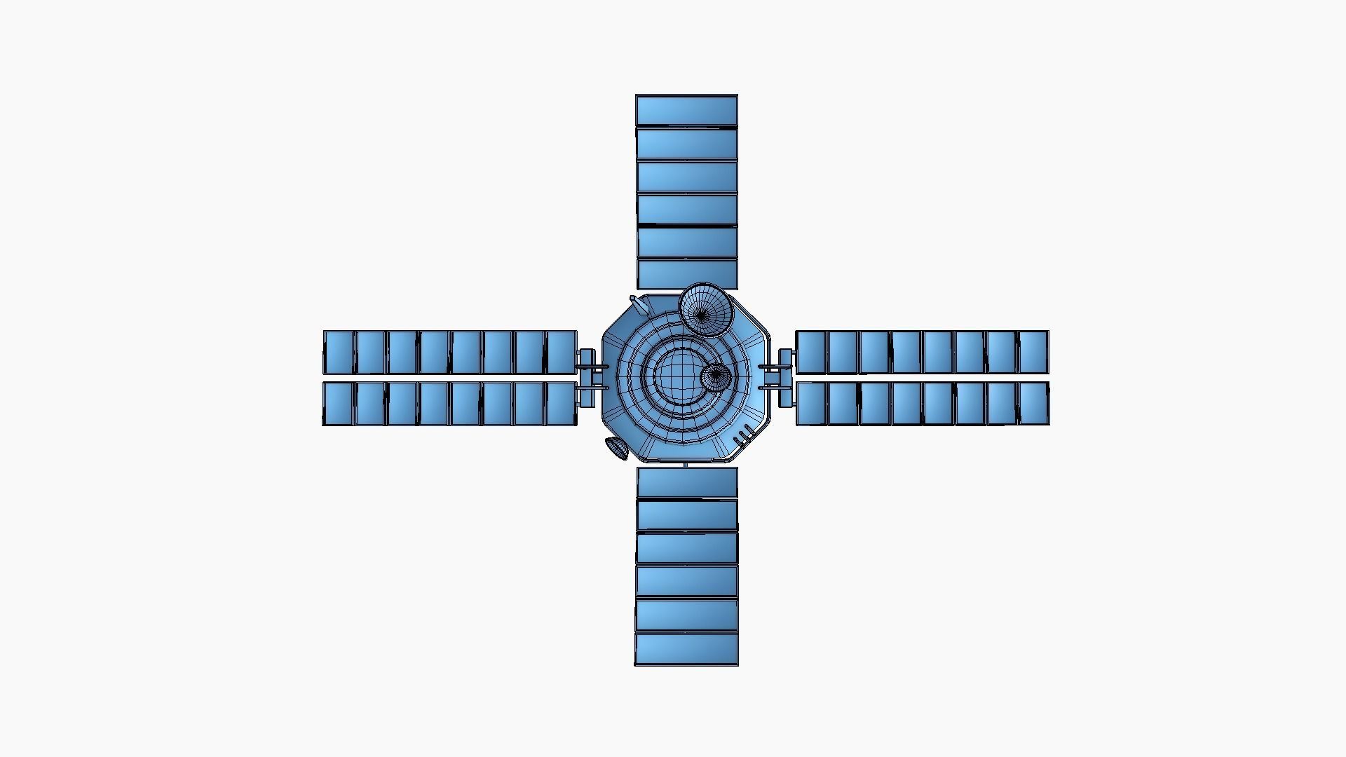 Satellite H05 Steel Blue - SciFi Space Design Low-poly 3D model_16