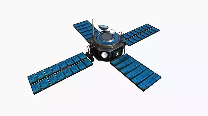 Satellite H05 Steel Blue - SciFi Space Design Low-poly 3D model