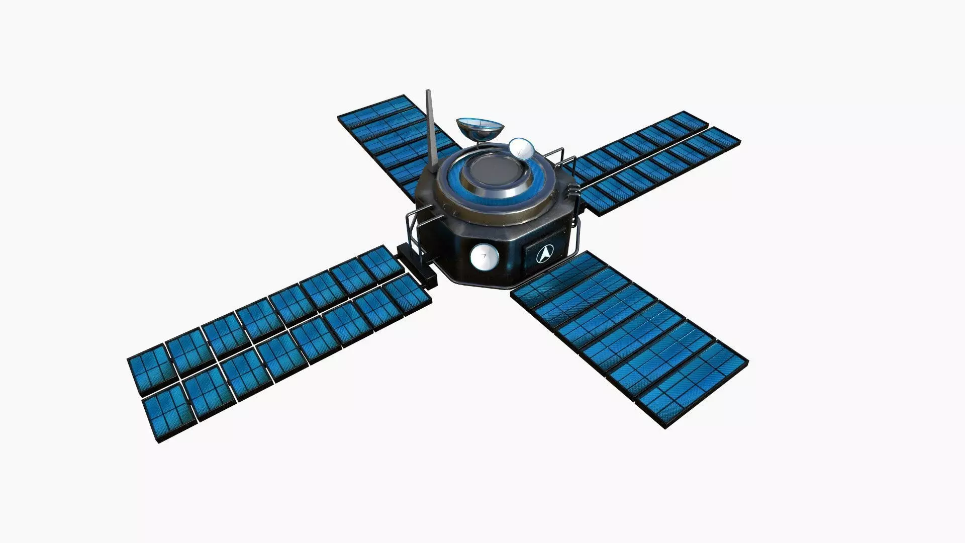 Satellite H05 Steel Blue - SciFi Space Design Low-poly 3D model_0