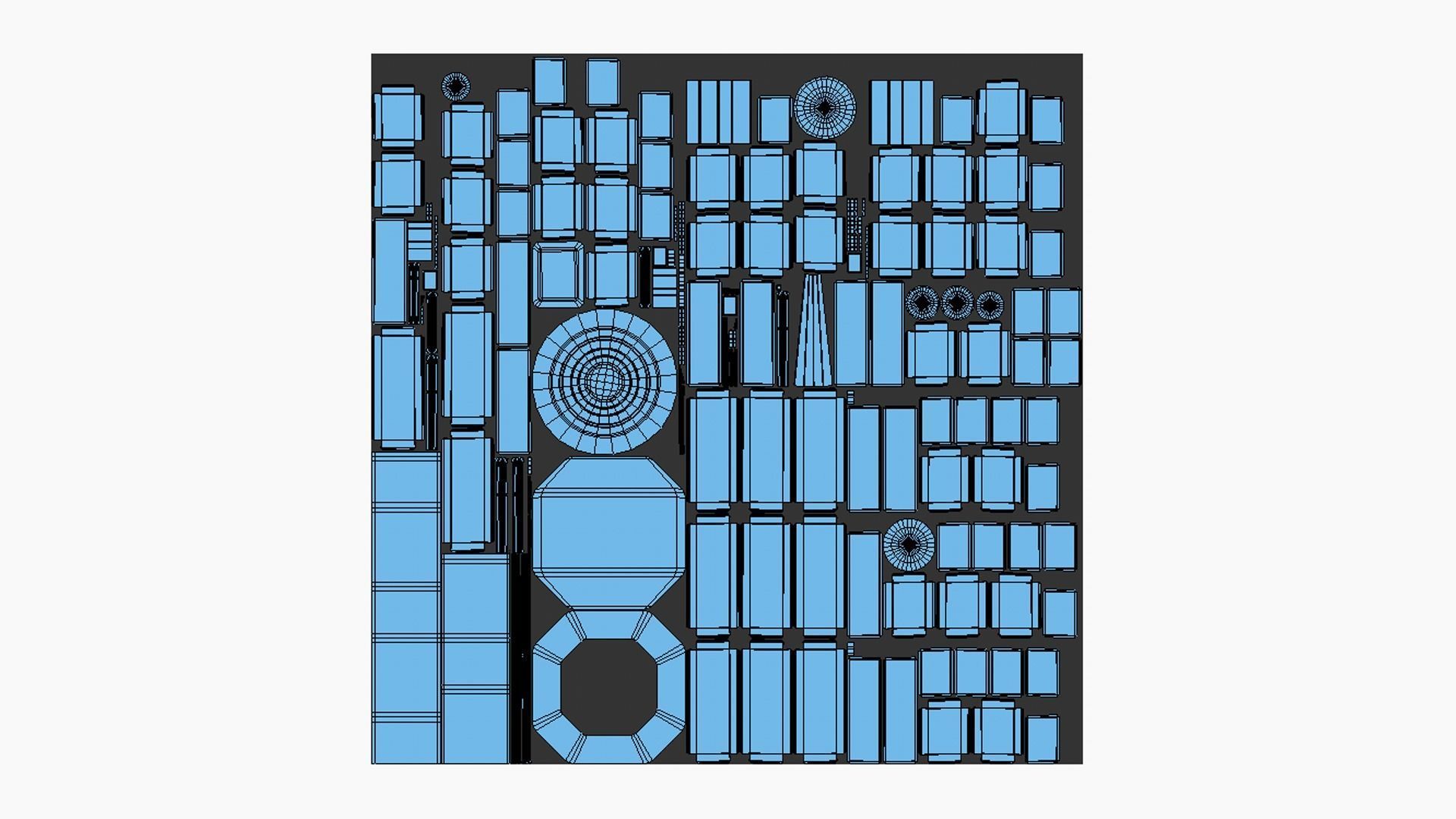 Satellite H05 Steel Blue - SciFi Space Design Low-poly 3D model_13