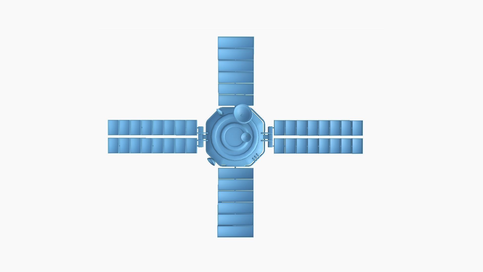 Satellite H01 Steel Green - SciFi Space Design Low-poly 3D model_9